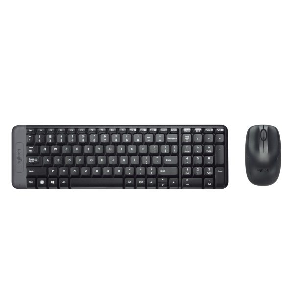 TASTIERA MK220 LOG WIRELESS+MOUSE NERA USB RETAIL